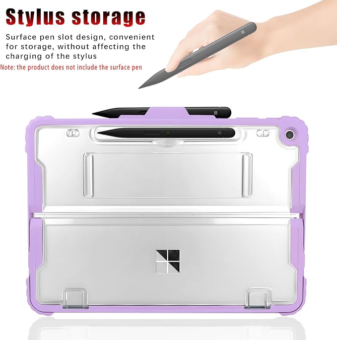 for Microsoft Surface Pro12 Case 1st Edition 12 Inch 2025Heavy Duty Rugged Protective Tablet Cover Kickstand Case (Black)