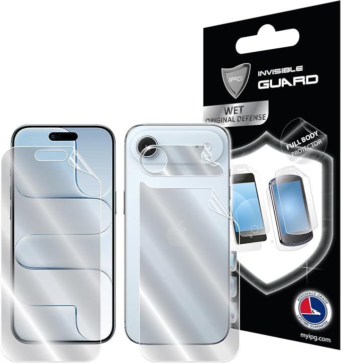 IPG for iPhone 17 Screen + Back Full body Hydrogel Protector Invisible Touch Screen Sensitive Ultra HD Clear Film Anti Scratch Skin Guard - Smooth/Self-Healing/Bubble -Free for iPh17FB