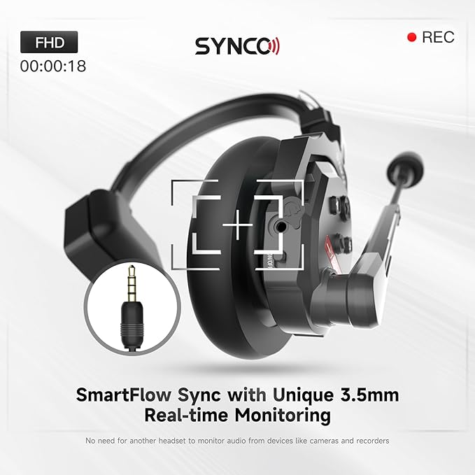 SYNCO XTALK X2 Wireless Headset Intercom System 2.4GHz 400 Meters Noise Cancellation Communication Headset for 2 Persons Live Streaming Movie Shoot Team Communication