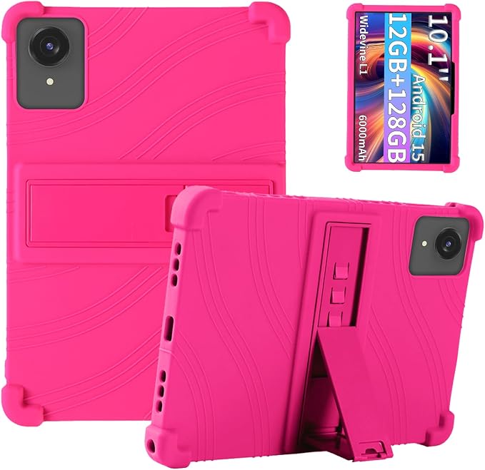 Case for ECOPAD T30 10.1-Inch Tablet – Shockproof Silicone Protective Cover with Kickstand Drop-Resistant Business Style (Black)