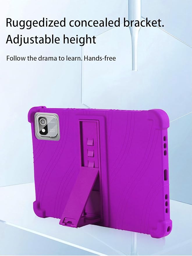 for tabtrust T10B-B Android 14 Gaming Tablet10.1 2.5K Ultra Clear Display Tablet Model CaseSoft Silicone Adjustable Stand Cover Lightweight Kids FriendlyBlack.