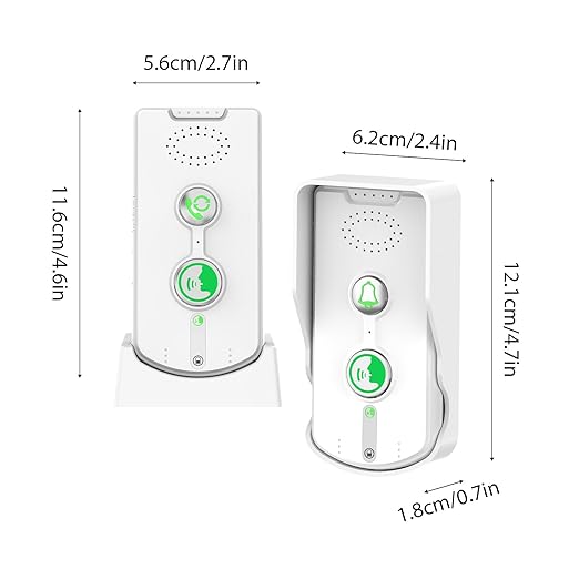 Swokely Rechargeable Wireless Intercom Unit, 2-Way Talking, 500 Meter Talking Distance, Power Saving, IP54 Water Resistance Rating, 2 Pcs, Suitable for Home, Office (White)