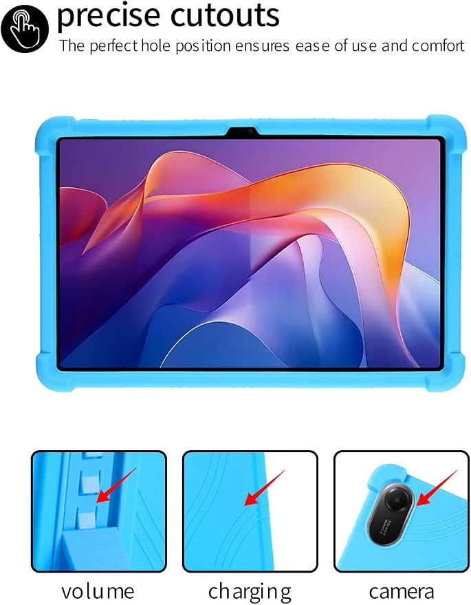 for Xiaomi Redmi Pad 2 Tablet 11 inch Tablet CaseBOVUGAC Soft Silicone Adjustable Stand Shockproof Kids Friendly for Redmi Pad 2 11 Tablet(Black)
