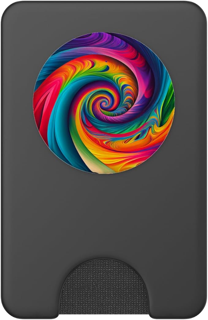 Tie Dye Rainbow Swirl Colorful Illustration PopSockets Adhesive PopGrip