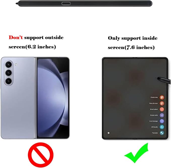 Galaxy Z Fold 5/6 Stylus Pen Fold Edition for Samsung Galaxy Z Fold5 5G Slim S Pen Galaxy S Pen 5/6 Fold Edition Touch Stylus EJ-PF946BBEGWW with Nibs