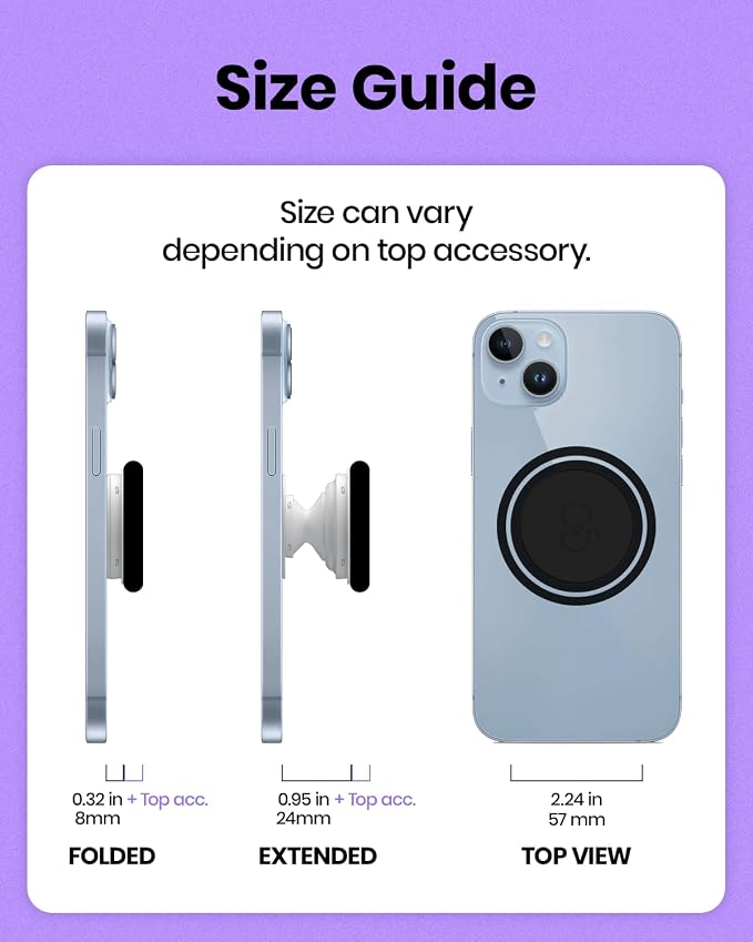 OnTheGrip Cute Cubic Diamond Heart Shape Design Collapsible Expandible Mobile Phone Grip Stand Holder for Smartphone Tablet Cell Phone Accessory (Silver Small)