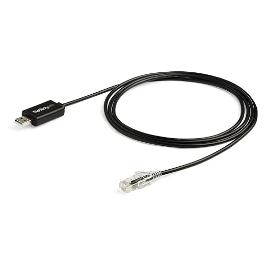 StarTech.com 6 ft (1.8 m) Cisco USB Console Cable - USB to RJ45 Rollover Cable - 460Kbps - Windows Mac and Linux Compatible - M/M (ICUSBROLLOVR)Black | Mac and Linux Compatible USB to RJ45 Rollover