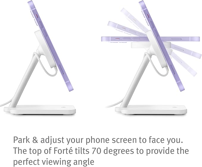 Twelve South Forte for iPhone | Modern Desktop Stand for MagSafe Charger and iPhone