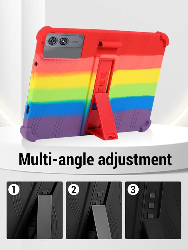 for TABWEE T60 Pro (13.4 Inch) Android 16 Tablet Protective case Shockproof Lightweight Silicone Protective Cover with Stand Child-Friendly Protection Easy to Clean Design Black.