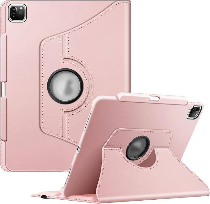 Fintie Rotating Case for iPad Pro 12.9-inch 6th/5th/4th/3rd Generation | 360° Swivel Stand Landscape &amp Portrait Viewing Shockproof Protective Cover Pencil Holder Auto Sleep/Wake Black
