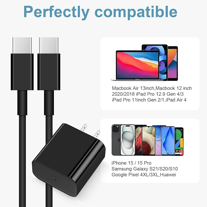 Works PRO 5ft USB-C Cable for ZTE Blade A31 Plus Hi Powered Cable (Black 1.5M)