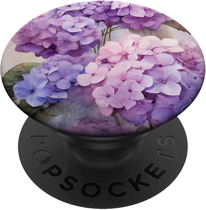 Vintage Floral Purple Hydrangeas Pastel PopSockets MagSafe PopGrip for iPhone
