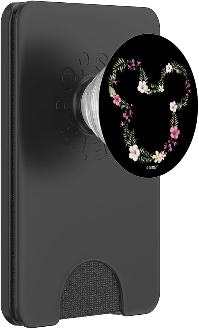 Disney Mickey &amp Friends Mickey Hawaiian Floral Outline Ears PopSockets Swappable PopGrip