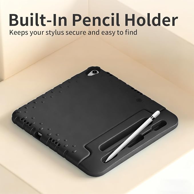 Case for iPad Pro 12.9 Case 2022/2021/2020/2018 with Pencil Holder &amp Hadle Stand Super Protection Kids Proof Cover for iPad Pro 12.9 inch 3rd/4th/5th/6th Generation Black