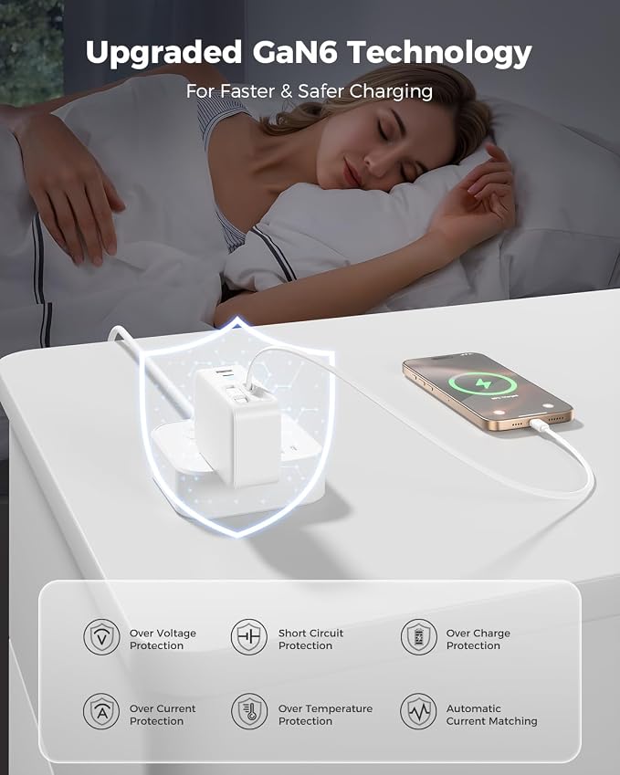 SUPERONE 4 in 1 Retractable Wall Charger with Dual USB C Cables 78W Fast Charging iPhone 17 Retractable USB C Charger with Dual Ports for iPhone 17 Pro Max/16/15/14/13/12 Pad Galaxy Pixel
