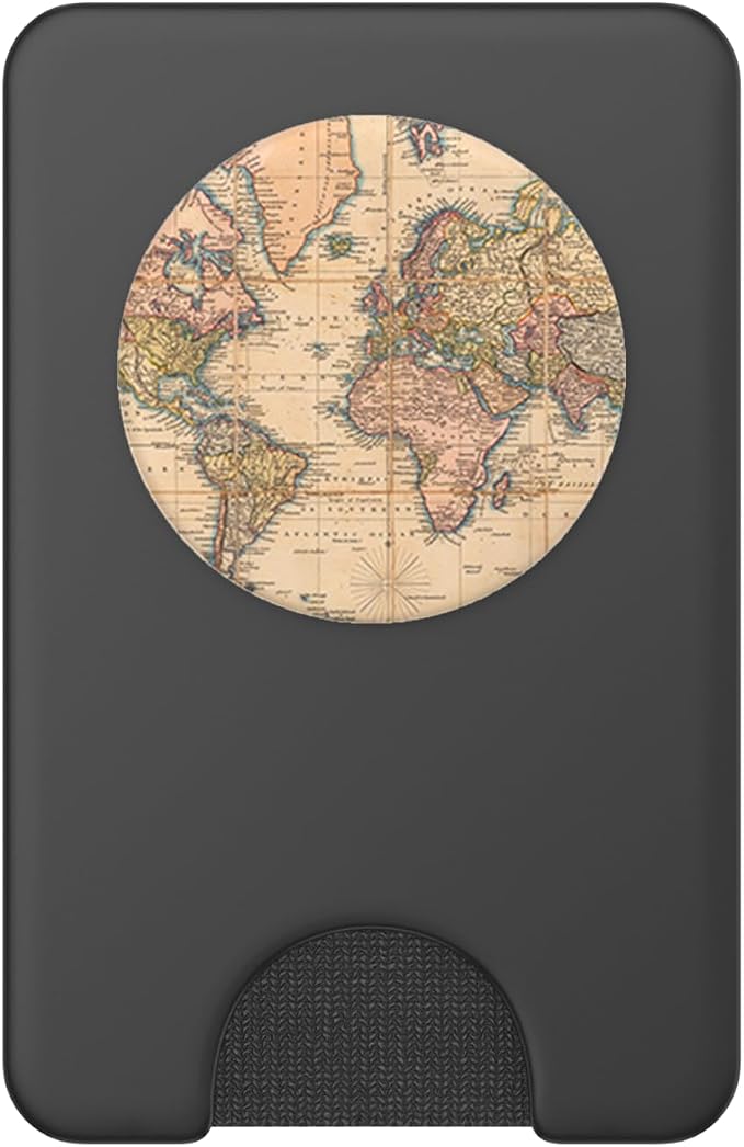 Vintage Travel World Map Design Travel Globe Background PopSockets Adhesive PopGrip