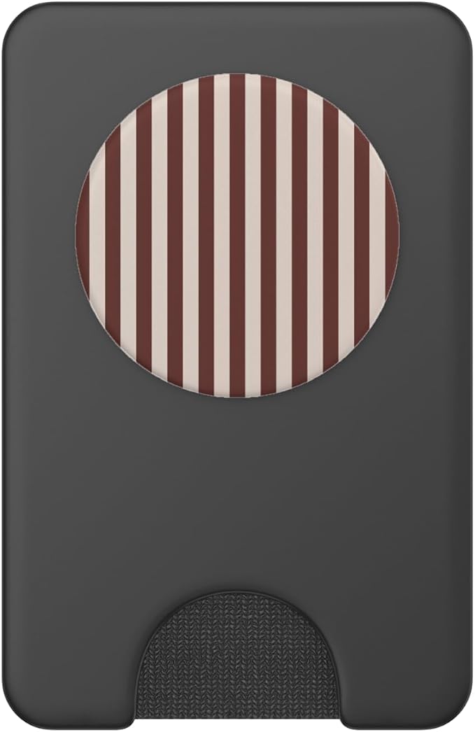 Burgundy and Cream Stripes Pattern Illustration Print PopSockets PopGrip for MagSafe