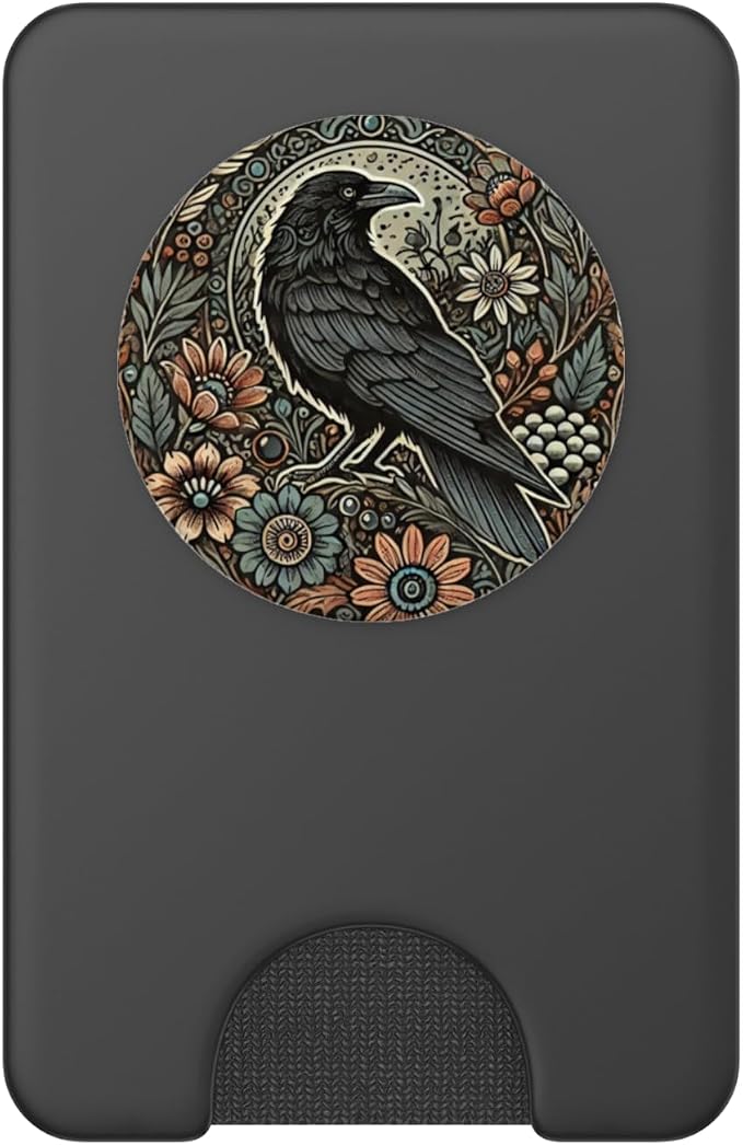 Witch Witchy Halloween Phone Grip Crow Goth Emo Boho Flowers PopSockets PopGrip for MagSafe