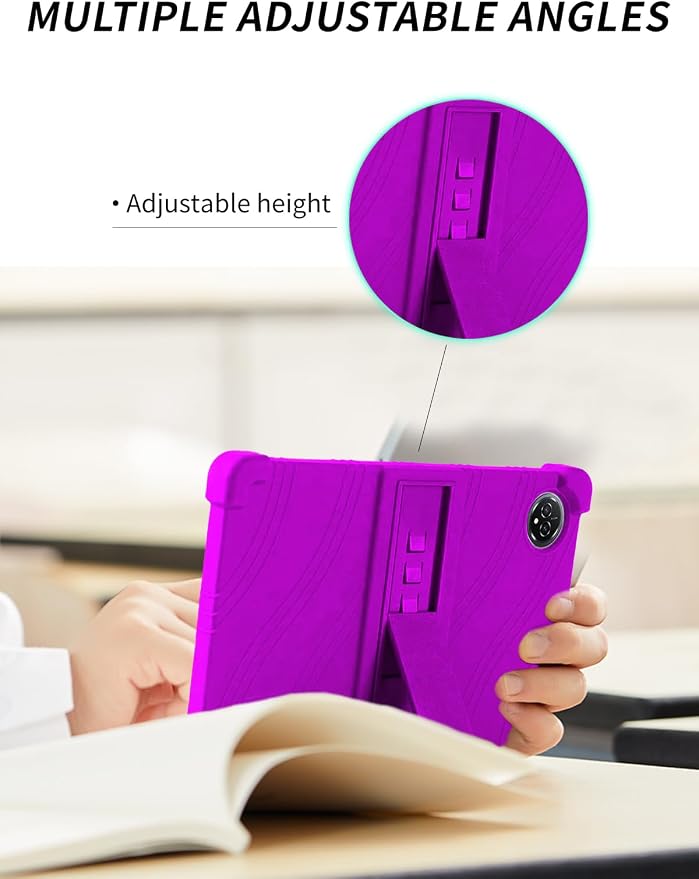 Case for Raemond K80 Tablet 10 Inch Android 15WUNIAK Hollow Back DesignHeat Dissipation Shockproof Lightweight Adjustable Kickstand Silicone Shell&ampKids Friendly Soft CaseBlack