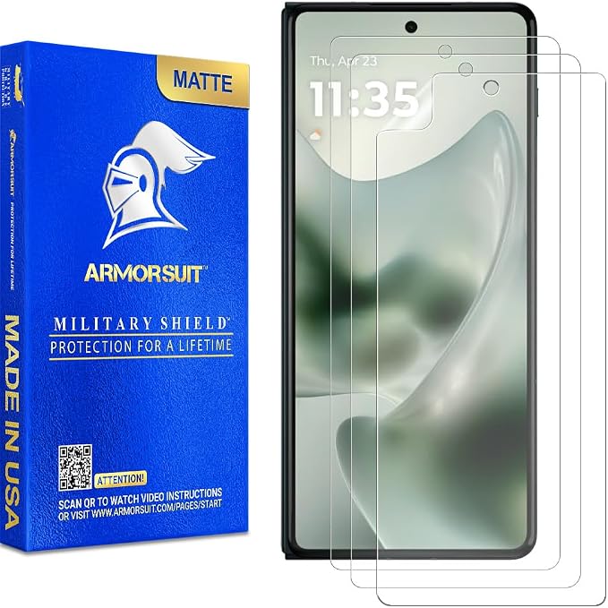 ArmorSuit 3 Pack Paper-Feel Texture Front Screen Protector for Motorola Razr Fold Case Friendly MilitaryShield Matte Film - Made in USA