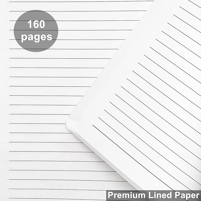 Notebook Journal, College Ruled Notebook Lined A5 160 Pages,Hard Cover Journals for Writing, Notebooks for Work Office School Women Men,5.7 inches x 8.4 inches(Brown)