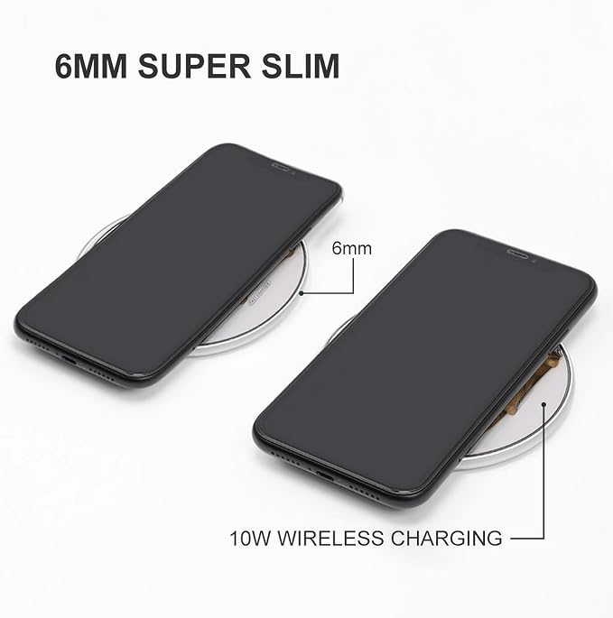 Bird Cedar Panda Wireless Charger with Aluminum Alloy Frame Qi Certified Fast Wireless Charging Pad 10W Charging Station Portable Phone Charger for All Wireless Charging Phone