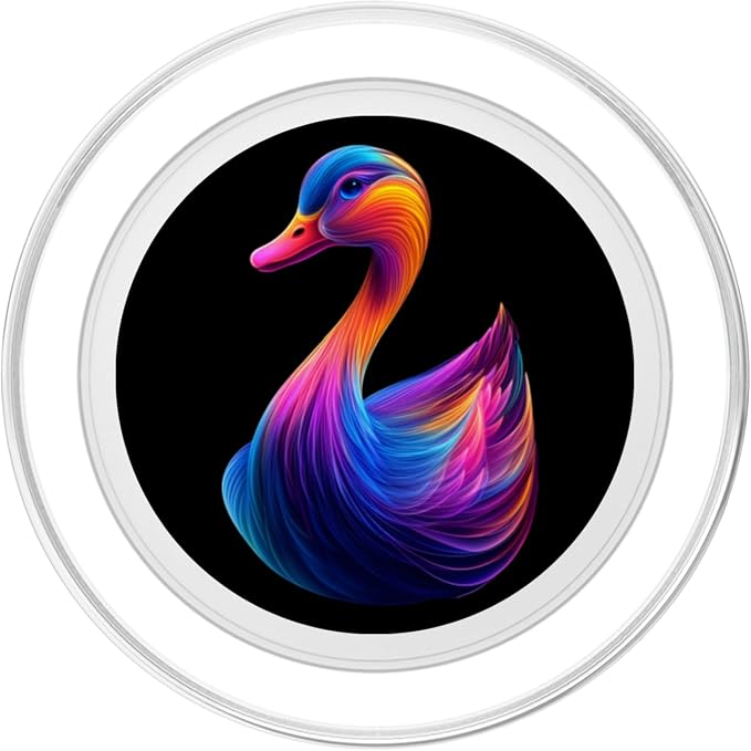Colorful Goose Cute Farm Animal Lover Men Women Kids Black PopSockets PopGrip for MagSafe