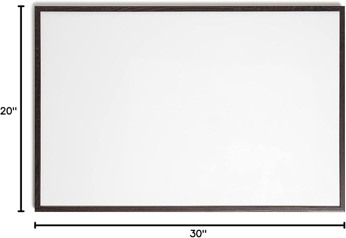 U Brands Magnetic Dry Erase Board White Board, 20" x 30" Inches, Black Wood Frame (3880U00-01)