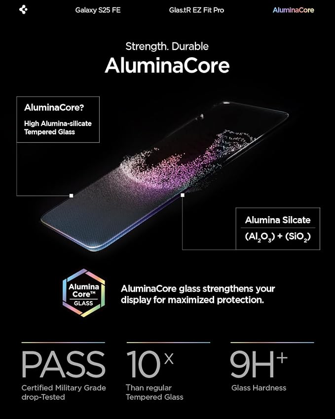 Spigen GlasTR EZ FIT Screen Protector for Galaxy A56 5G / S24 FE / M56 5G | 9H Hardness Tempered Glass Easy Installation Kit Case-Friendly Crystal Clear Touch Responsive Oleophobic Coating