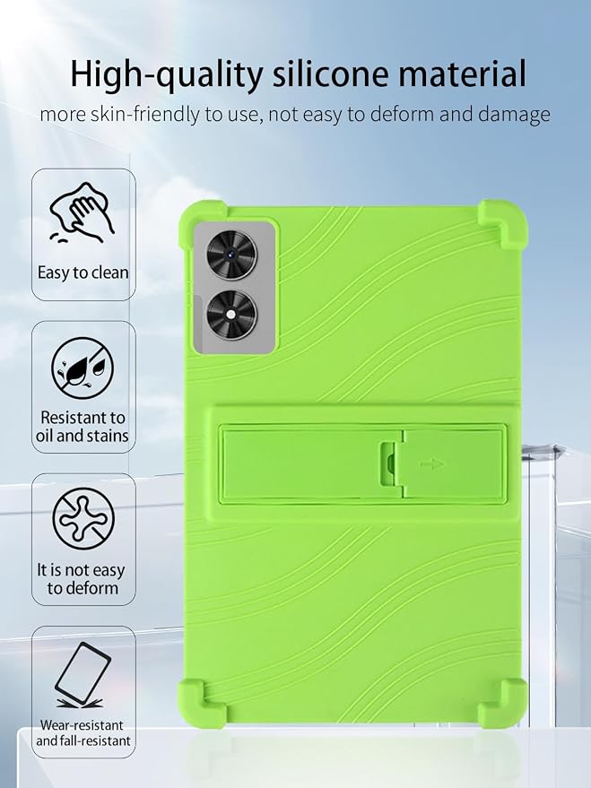for Frameflow P11T Android 16 11-Inch TabletUYRUREL Skin-Friendly Soft Silicone Protective CaseFull Protection Against Drops and Scratcheswith Adjustable Viewing StandBlack.