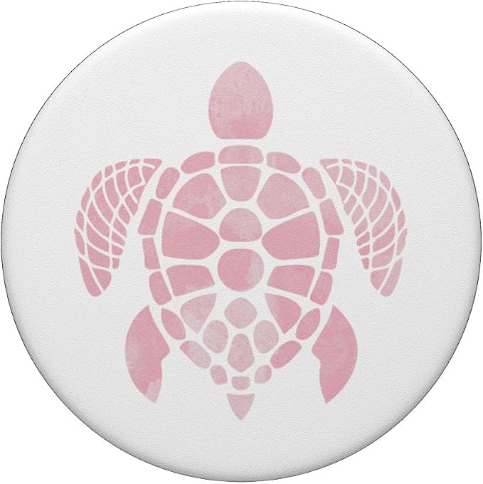 Pink Pattern Turtle phone grip Turtles on a white look PopSockets Adhesive PopGrip