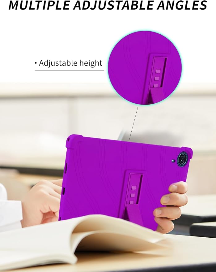 Case for Urao G140L Tablet 14 inch Android 15 TabletWUNIAK Shock Proof Lightweight Stand Rubber Shell Protective CoverKids Friendly Soft Silicone Adjustable Stand CoverBlack