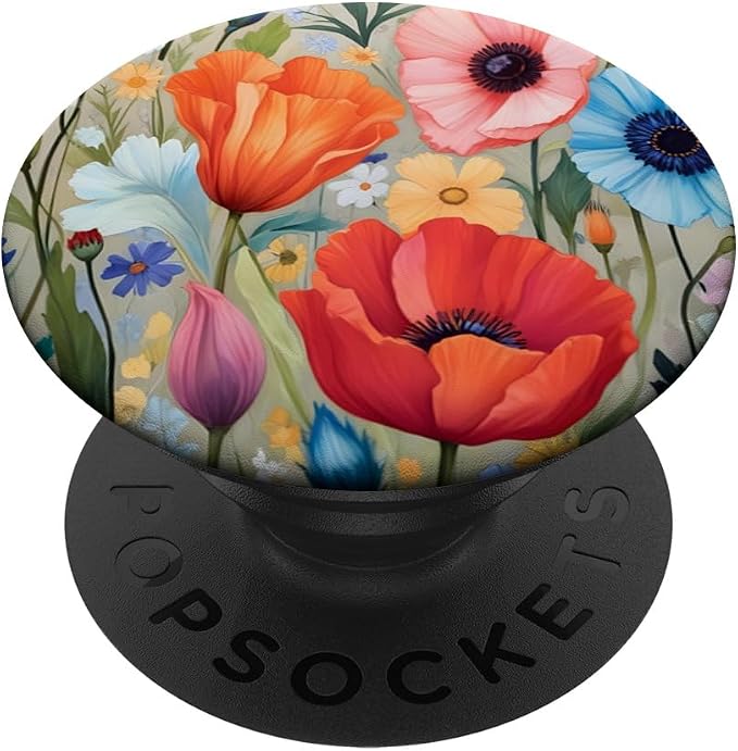 Blooming Wild Spring Garden Flowers Grasses Florals Leaves PopSockets PopGrip for MagSafe