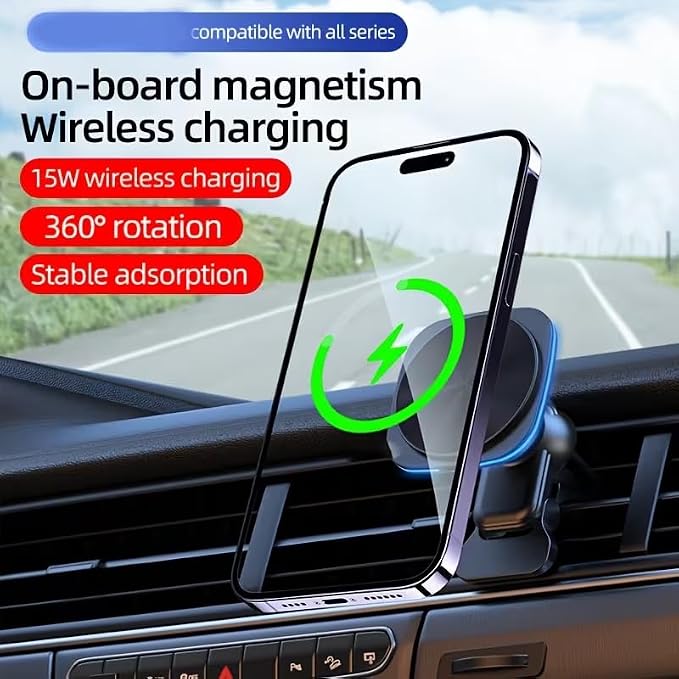 Experience Effortless Charging Fast Charging Mount Charger Magnetic Wireless for Your Cars &amp Travel NeedsBlack