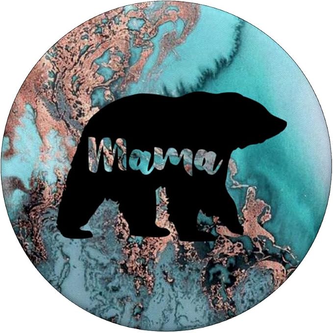 Teal Rose Mama Bear Watercolor PopSockets Adhesive PopGrip
