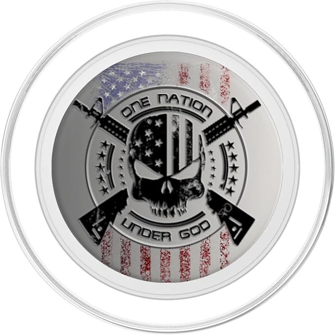 Patriotic USA Warrior One Nation Military Flag Skull PopSockets Swappable PopGrip