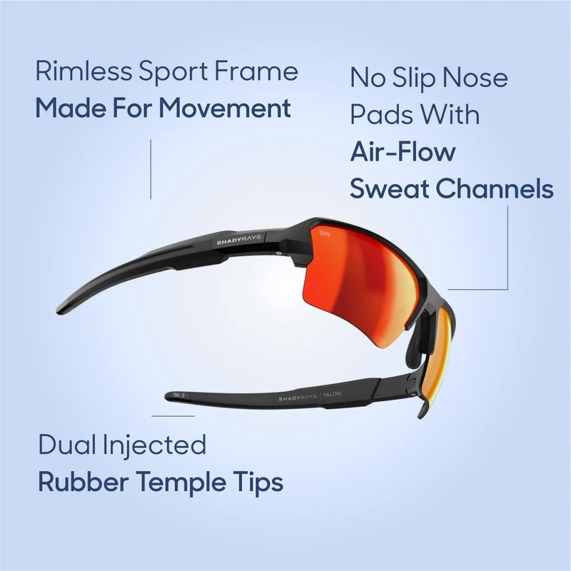 Shady Rays Talon - Mirage Smoke/Blue Red Mirage Mirror Lens, Standard Fit