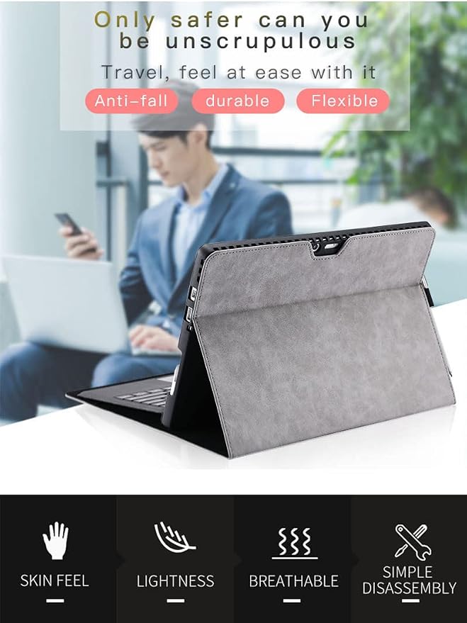 Protective Case for Surface Go 4/Go 3/Go 2 /Surface Go TabletSurface Go Case with Stylus HolderCompatible with Type Cover Keyboard Slim Lightweight Business Cover Accessories (Black)
