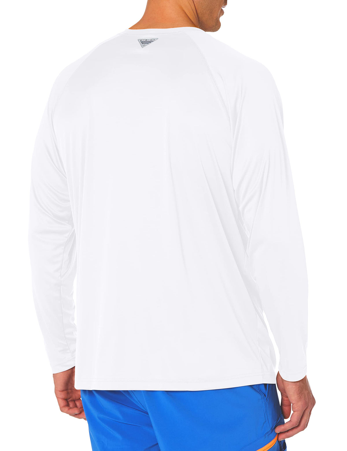 Columbia Men's PFG Terminal Tackle Long Sleeve Fishing Shirt, White/Nightshade Logo, 5X Tall