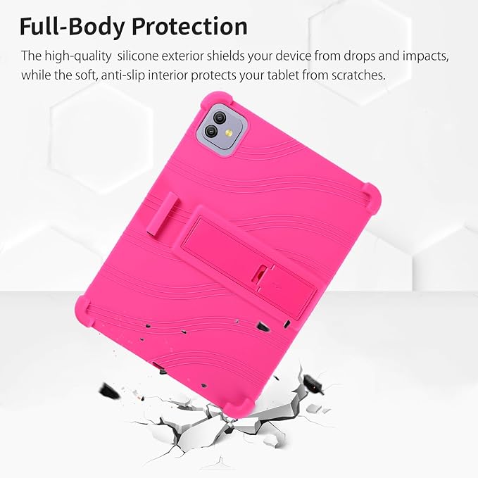 Case for Blackview Link 8 12.7-Inch Tablet – Shockproof Silicone Protective Cover with Kickstand Drop-Resistant Business Style (Black)