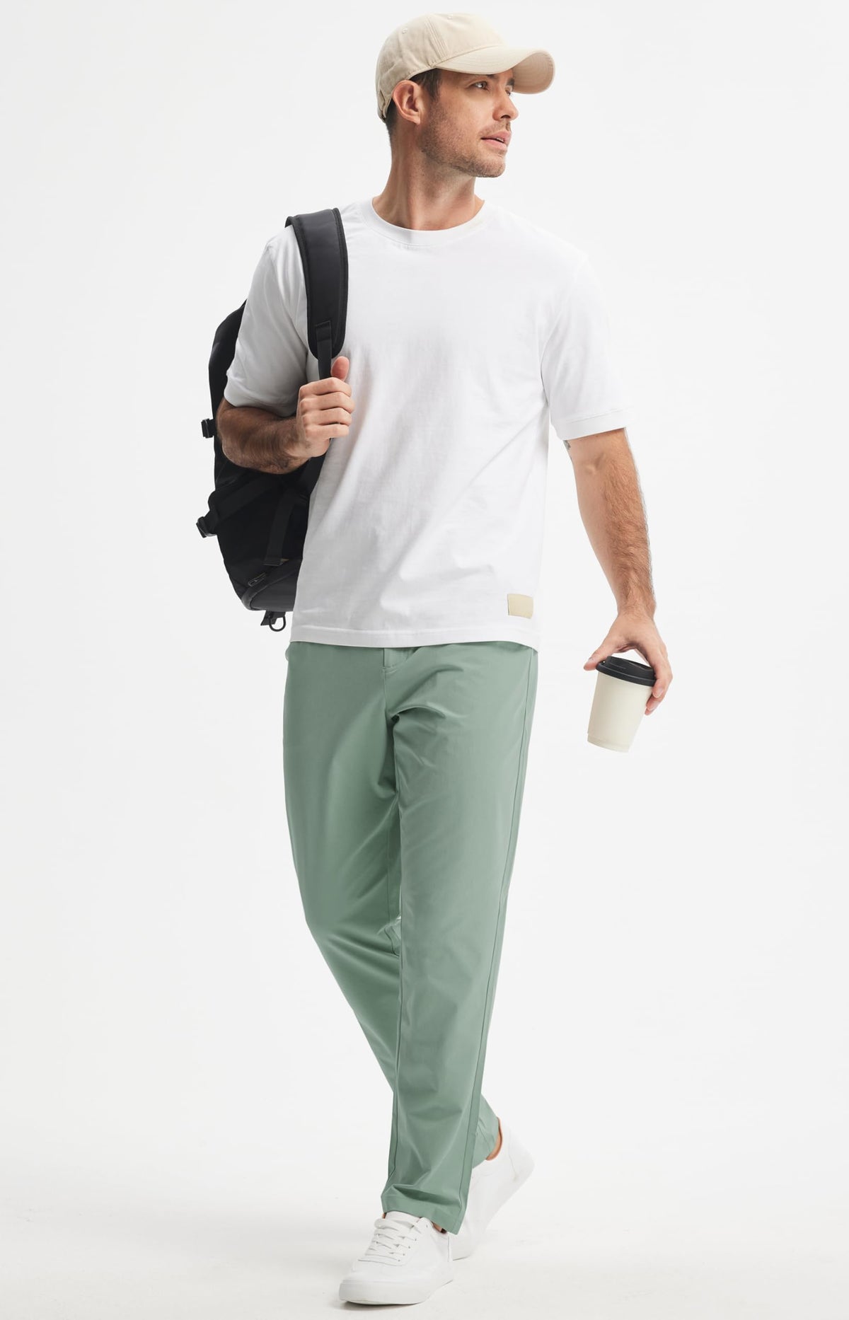 Libin Mens Golf Pants Stretch Work Dress Pants 30" Quick Dry Lightweight Business Casual Slacks for Men Travel Vocation Water Resistant, Sage Green, 40W x 30L