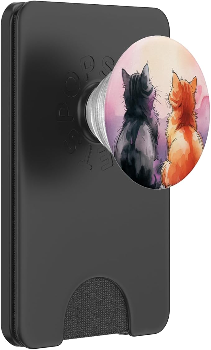 Orange and Black Cat PopSockets PopGrip for MagSafe