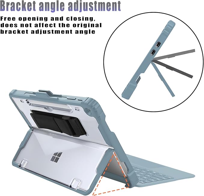 for Microsoft Surface Pro12 Case 1st Edition 12 Inch 2025Heavy Duty Rugged Protective Tablet Cover Kickstand Case (Black)