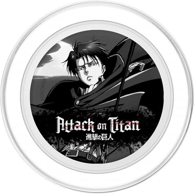 Attack on Titan Black and White Levi Splatter Logo Anime PopSockets PopWallet for MagSafe