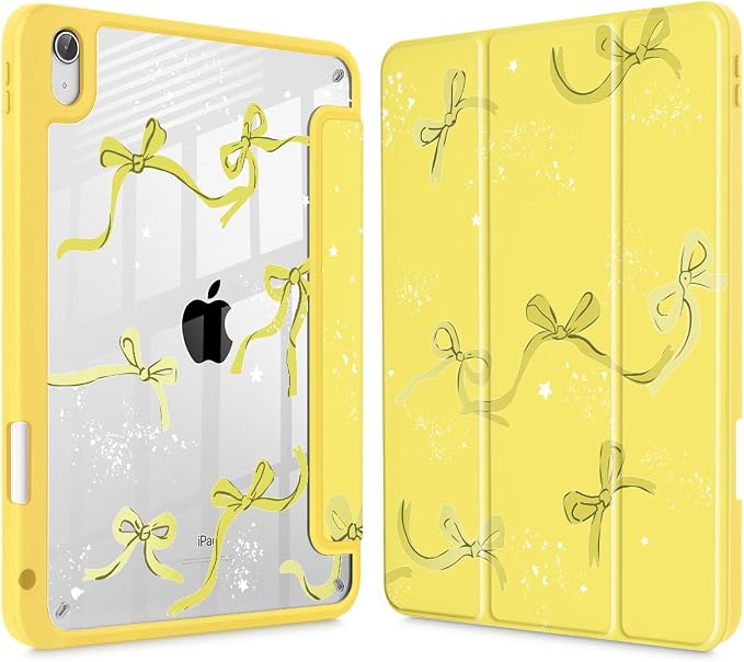 Tuiklol for iPad Pro 11 Inch 4th / 3rd / 2nd / 1st Gen (2022 2021 2020 2018) Case -Built-in Pencil Holder Shockproof Cover Clear Transparent Back Shell with Auto Wake/Sleep Black Flower