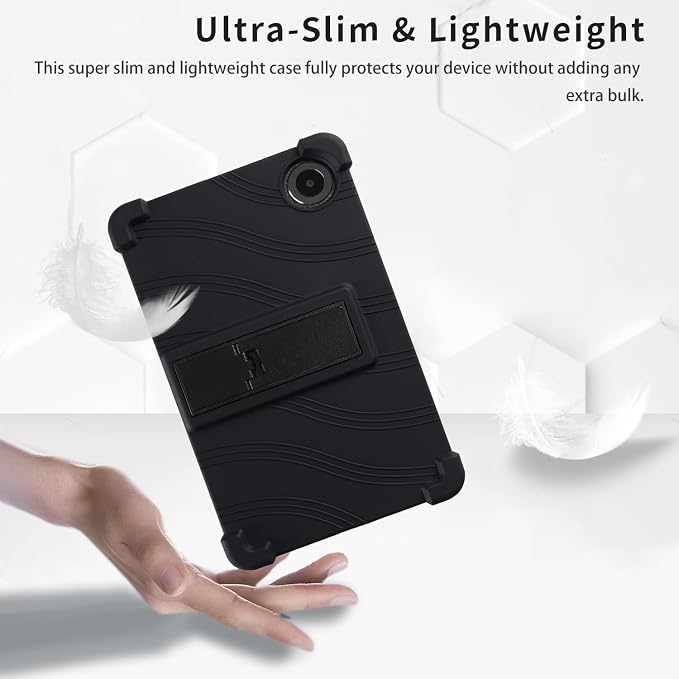 Case for TCL TAB 8 NXTPAPER 5G 8.7-Inch Tablet – Shockproof Silicone Protective Cover with Kickstand Drop-Resistant Business Style (Black)