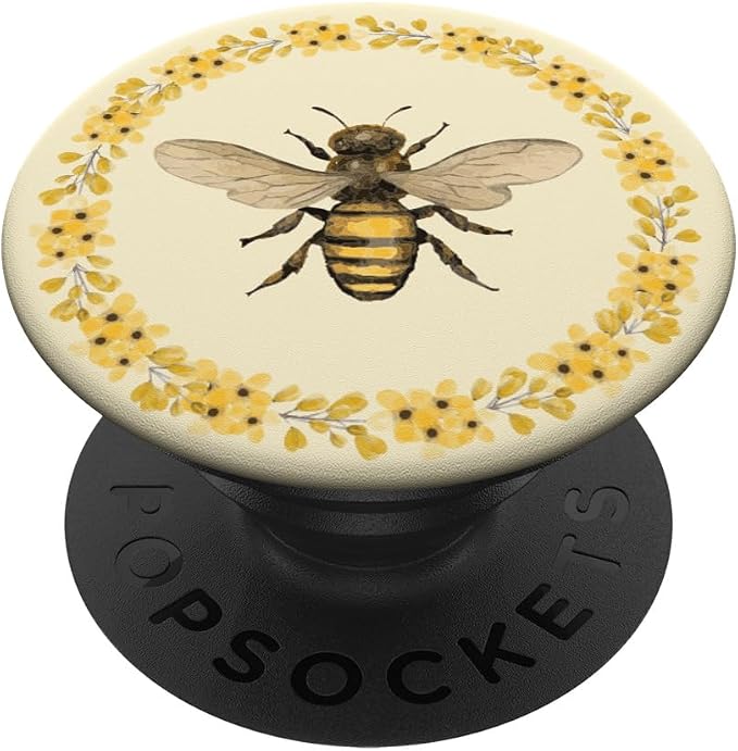 Cute Yellow Bee Bumblebee Honey Aesthetic Flower Beekeeper PopSockets Adhesive PopGrip