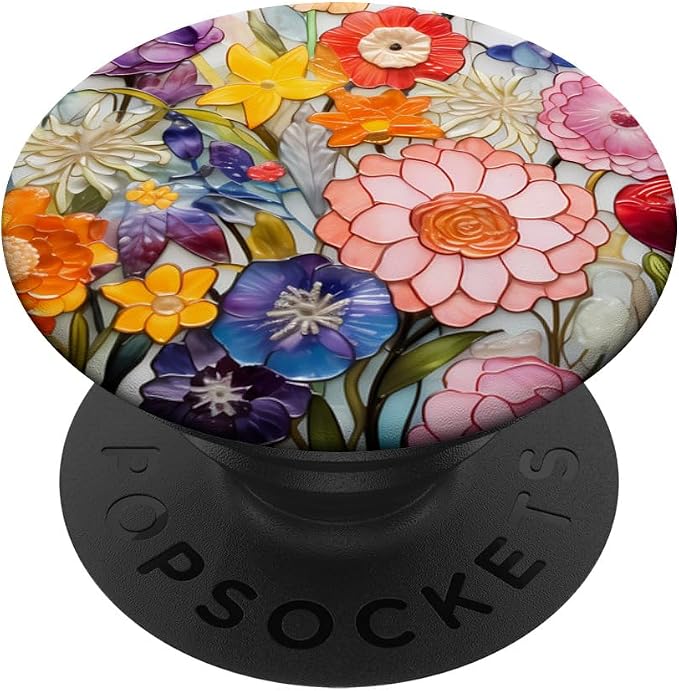 Colorful Floral Murano Glass Effect Venetian Glass PopSockets Adhesive PopGrip