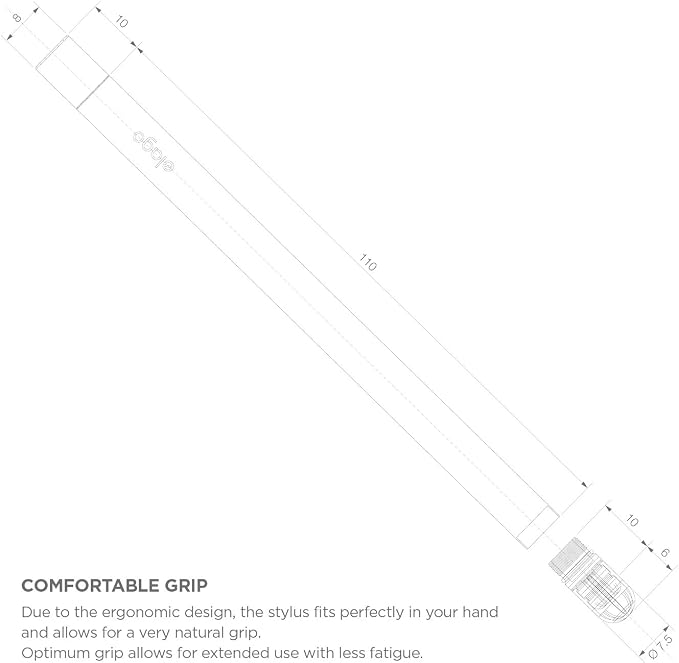 elago Premium Aluminum Slim Stylus Pens for All Touch Screen Tablets | Soft Touch Pen-Point Precise Touch and Control Extra Rubber Tip Included Ergonomic Grip Comfortable Grip (Black)