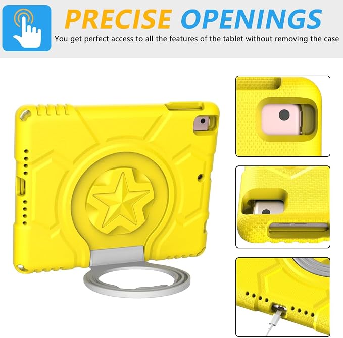 Kids Case for iPad 5th/6th Generation 9.7-inch 2017/2018 Release Lainergie iPad Air 2 Case with Screen Protector iPad Pro 9.7 Protective Cover Case Lightweight Shockproof with Handle Stand Black
